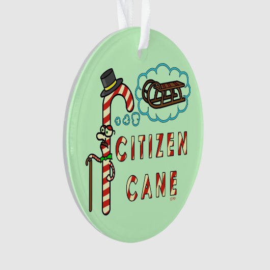 Funny Kerstmis Pun Citizen Cane Ornament (voorkant)
