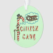 Funny Kerstmis Pun Citizen Cane Ornament (voorkant)