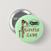 Funny Kerstmis Pun Citizen Cane Ronde Button 5,7 Cm (Voorkant /achterkant)