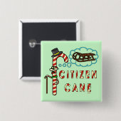 Funny Kerstmis Pun Citizen Cane Vierkante Button 5,1 Cm (Voorkant /achterkant)
