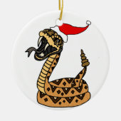 Funny Kerstmis Rattlesnake Keramisch Ornament (Voorkant)