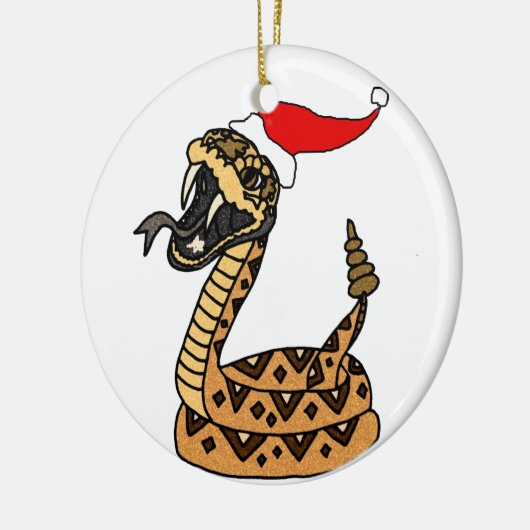 Funny Kerstmis Rattlesnake Keramisch Ornament (Links)
