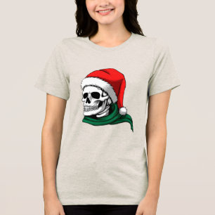 Funny Kerstmis Schedel Vrouwen T-Shirt