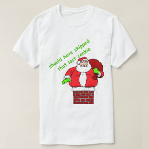 Funny Kerstmis Shirt Fat Santa Claus Chimney