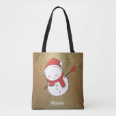 Funny Kerstmis Snowman Dabbing Tote Bag (Voorkant)