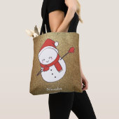 Funny Kerstmis Snowman Dabbing Tote Bag (Dichtbij)