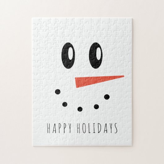 Funny Kerstmis Snowman Face Legpuzzel (Verticaal)
