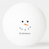 Funny Kerstmis Snowman, gepersonaliseerd Pingpongbal (Voorkant)