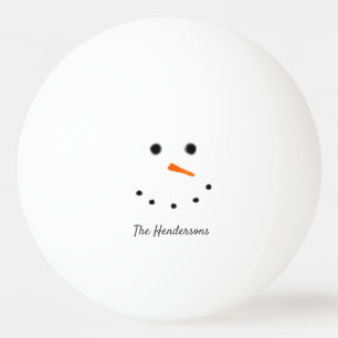 Funny Kerstmis Snowman, gepersonaliseerd Pingpongbal