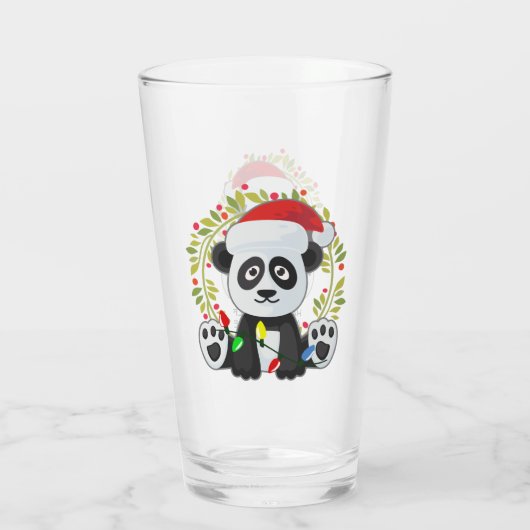 Funny Kerstmis Song Pun Panda Glas (Achterkant)