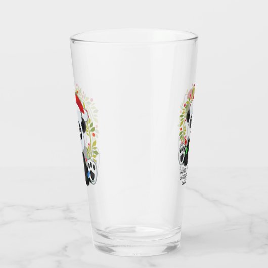Funny Kerstmis Song Pun Panda Glas (Rechts)