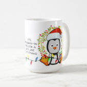 Funny Kerstmis Song Pun Penguin Koffiemok (Voorkant rechts)