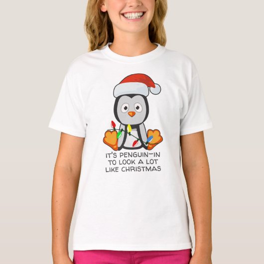 Funny Kerstmis Song Pun Penguin T-shirt (Voorkant)