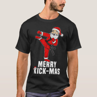 Funny Kerstmis Taekwondo Santa Merry Kickmas T-shirt