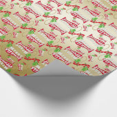 ♫ ♥ Funny Kerstmis Viste Merry Fishmas Gold Cadeaupapier (Hoek)