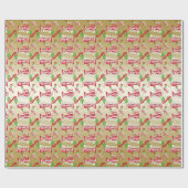 ♫ ♥ Funny Kerstmis Viste Merry Fishmas Gold Cadeaupapier (Vlak)