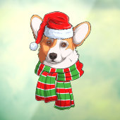 Funny Kerstmis Welsh Corgi Pembroke Santa Claus Raamsticker (Vel 3)