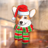 Funny Kerstmis Welsh Corgi Pembroke Santa Claus Raamsticker (Vel 2)