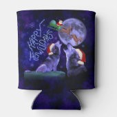 Funny Kerstmis Wolf Pun Happy Howlidays Blikjeskoeler (Achterkant)