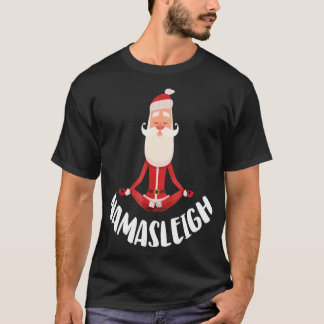 Funny Kerstmis Yoga Namasleigh Santa T-shirt