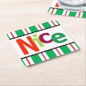 Funny KerstNice Colorful Modern Typografie Kartonnen Onderzetters (Schuin)