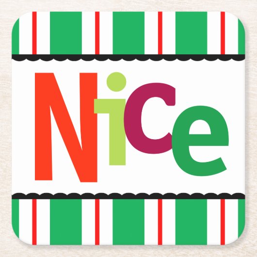 Funny KerstNice Colorful Modern Typografie Kartonnen Onderzetters (Voorkant)