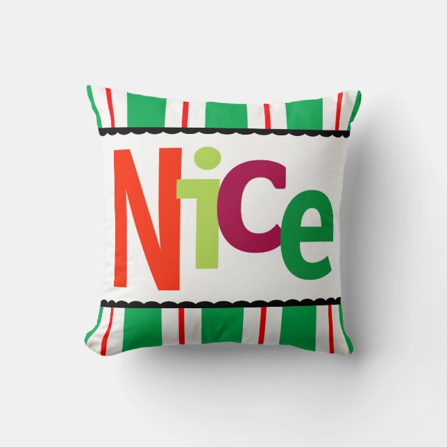 Funny KerstNice Colorful Modern Typografie Kussen (Voorkant)