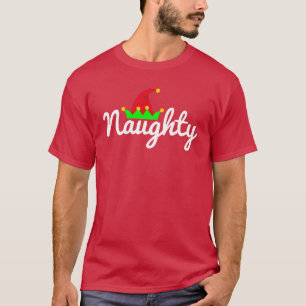 Funny KerstNice Naughty Elf Pet T-shirt