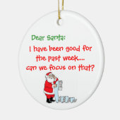 Funny Kerstornament Keramisch Ornament (Links)