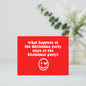 Funny kerstparty feestdagenkaart (Staand voorkant)