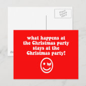 Funny kerstparty feestdagenkaart (Voorkant / Achterkant)