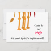 Funny Kerstparty Invitation Card (Camel) Kaart (Voorkant)