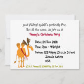 Funny Kerstparty Invitation Card (Camel) Kaart (Achterkant)