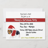 Funny Kerstparty Invitation Card (Dog) Kaart (Achterkant)