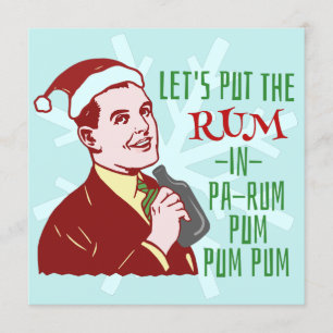 Funny Kerstparty Retro Rum Adult Holiday Kaart