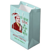 Funny Kerstparty Retro Rum Adult Holiday Medium Cadeauzakje (Voorkant Gekanteld)