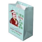 Funny Kerstparty Retro Rum Adult Holiday Medium Cadeauzakje (Achterkant Gekanteld)
