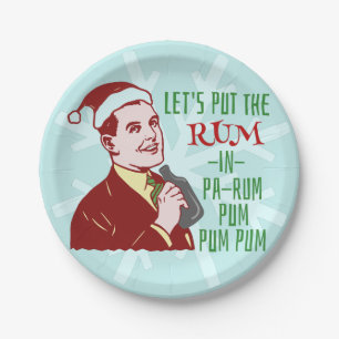 Funny Kerstparty Retro Rum Adult Holiday Papieren Bordje