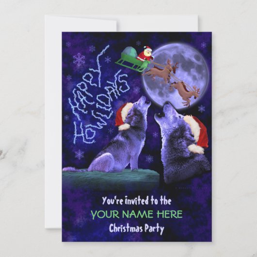 Funny Kerstparty Ugly Sweater Wolf Pun Kaart (Voorkant)