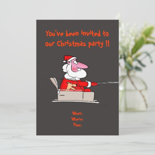 Funny kerstparty uitnodiging (Staand voorkant)