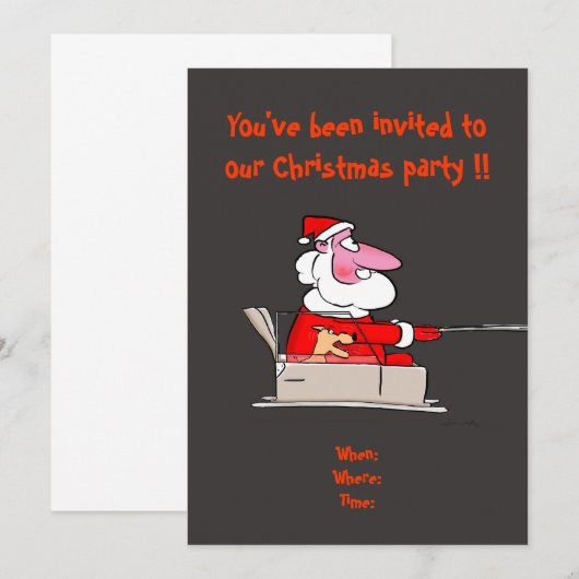 Funny kerstparty uitnodiging (Voorkant / Achterkant)