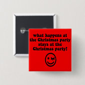 Funny kerstparty vierkante button 5,1 cm (Voorkant /achterkant)
