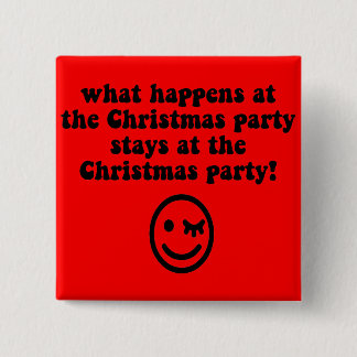 Funny kerstparty vierkante button 5,1 cm