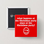 Funny kerstparty vierkante button 5,1 cm (Voorkant /achterkant)