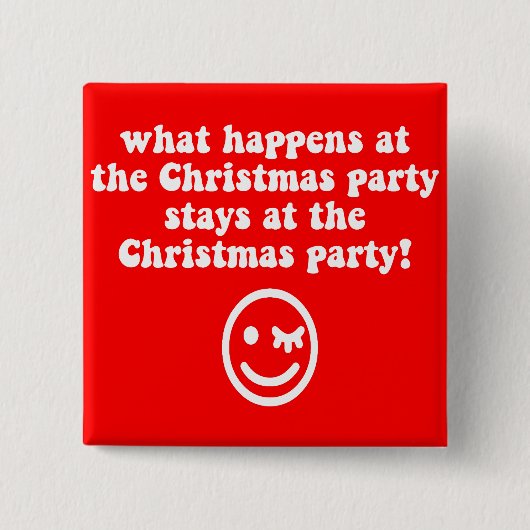 Funny kerstparty vierkante button 5,1 cm (Voorkant)