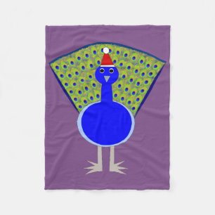 Funny Kerstpauw Fleece Deken