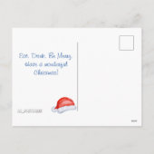 Funny Kerstpinguins Waterverf Feestdagenkaart (Achterkant)