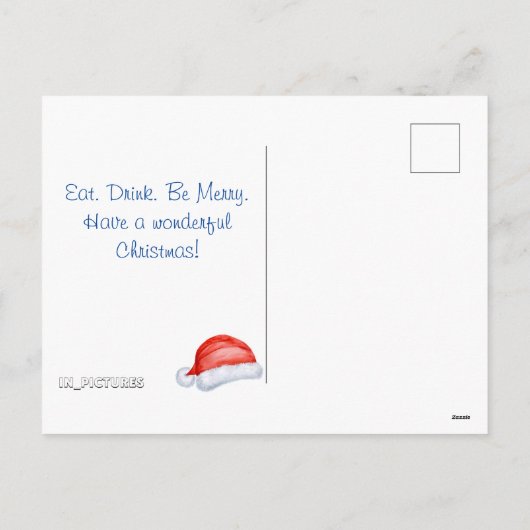 Funny Kerstpinguins Waterverf Feestdagenkaart (Achterkant)