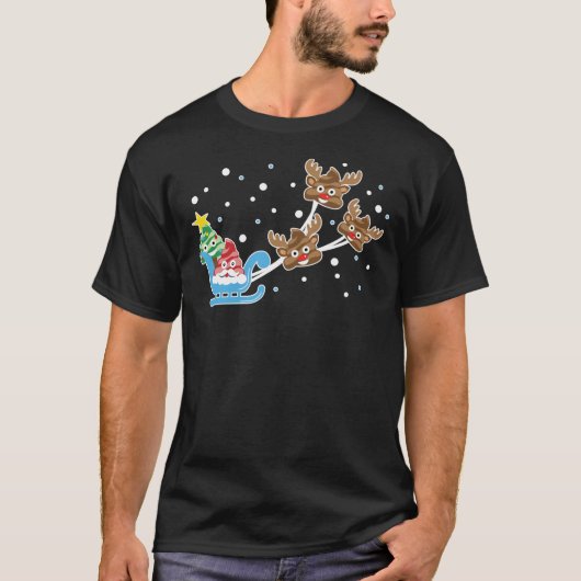 Funny Kerstpoop Emoji Classic T-Shirt (Voorkant)