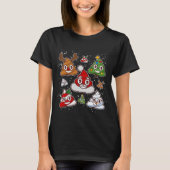 Funny Kerstpoop Emoji Shirt, Pajama T-shirt (Voorkant)